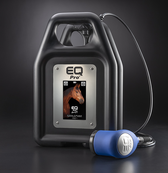 eq pro therapy for horses with blue ultrasound transducer